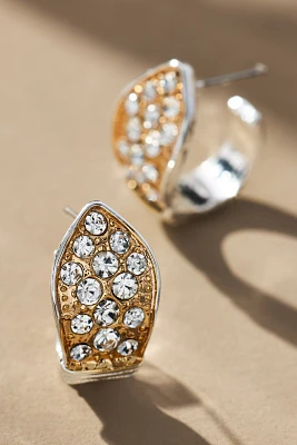 Glitzy Vintage Huggie Hoop Earrings