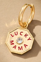 Lucky Mama Charm Huggie Hoop Earrings