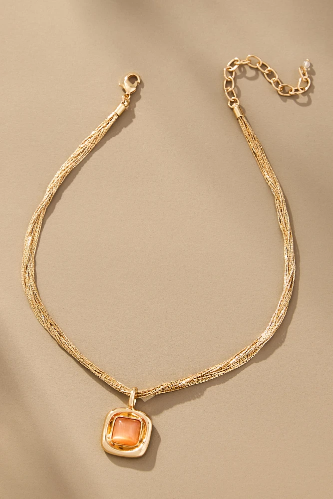 Layered Chain Pendant Necklace