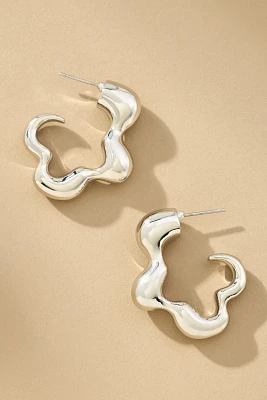 Bubbled Oblong Hoop Earrings