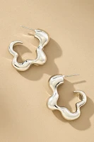 Bubbled Oblong Hoop Earrings