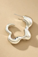 Bubbled Oblong Hoop Earrings