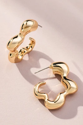 Bubbled Oblong Hoop Earrings