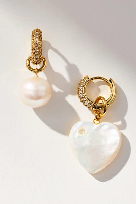 NOTTE Jewelry Love at First Sight Pearly Huggie Hoop Earrings
