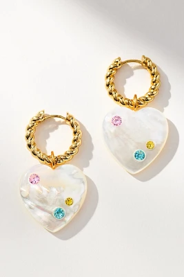 NOTTE Jewelry Heart to Heart Glow Huggie Hoop Earrings