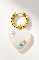 NOTTE Jewelry Heart to Heart Glow Huggie Hoop Earrings