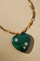 NOTTE Jewelry Heart to Heart Malachite Pendant Necklace