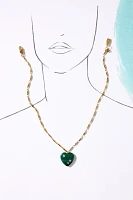 NOTTE Jewelry Heart to Heart Malachite Pendant Necklace