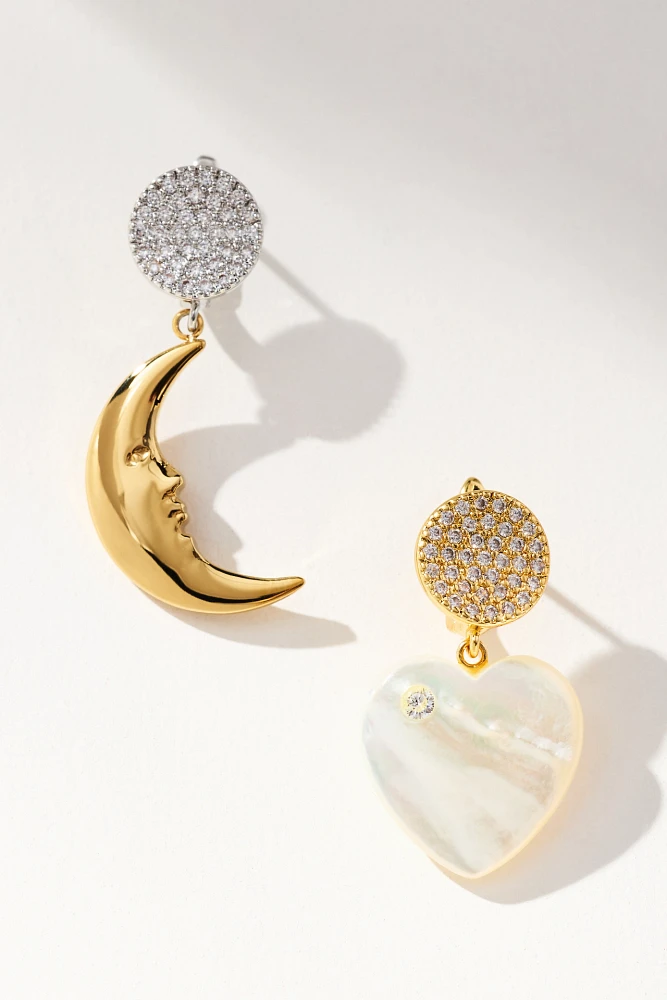 NOTTE Jewelry Moonlight Lovers Mismatched Drop Earrings