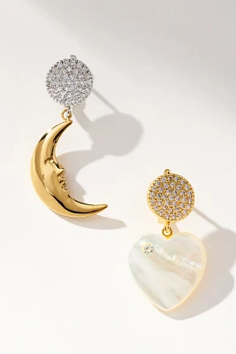 NOTTE Jewelry Moonlight Lovers Mismatched Drop Earrings
