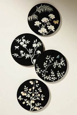 Addison Ross Chinoiserie Lacquered Coasters, Set of 4