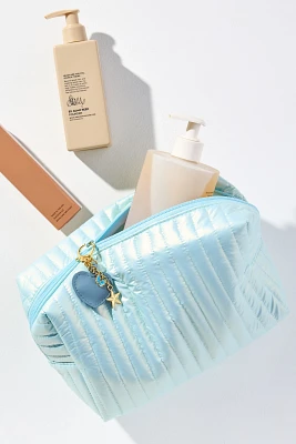 Quilted Metallic Cosmetic Bag