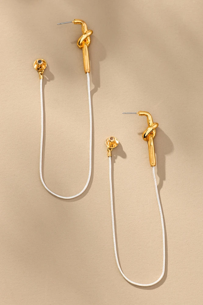 Pajarolimon Mixed Metal Knot Drop Earrings