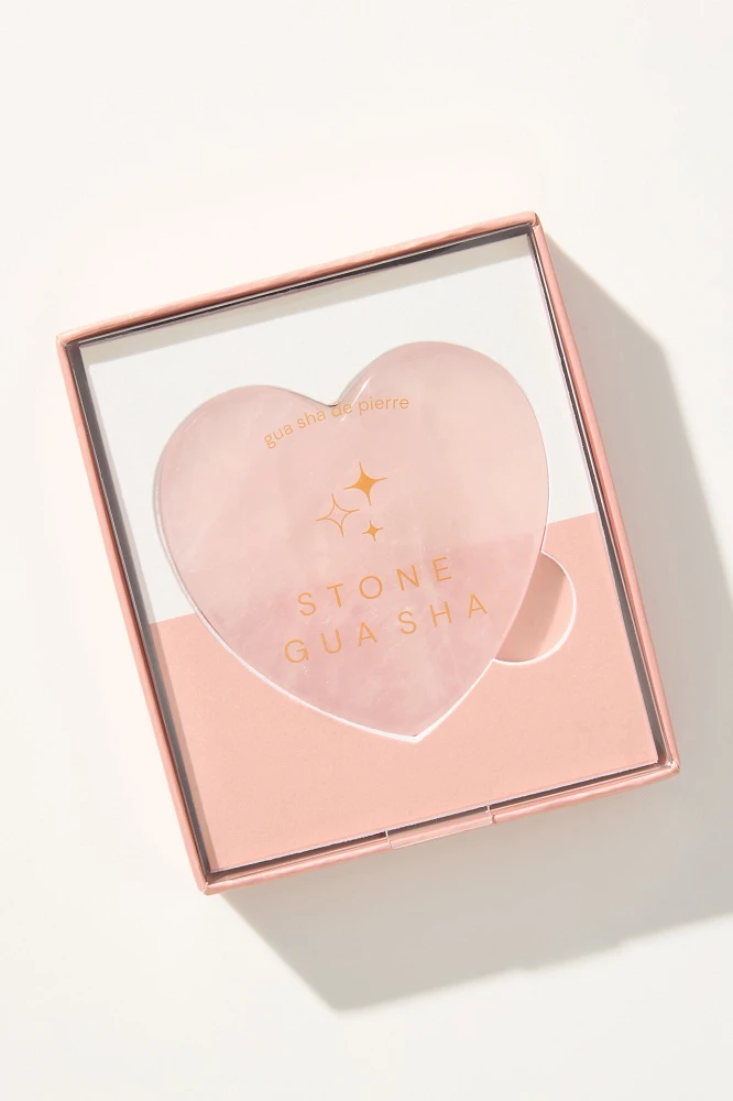 Rose Quartz Heart Gua Sha