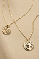 Layered Coin Magnetic-Clasp Pendant Necklace