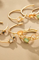 Double Stone Hoop Earrings