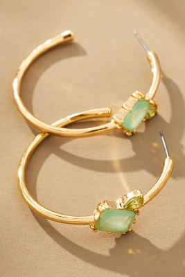 Double Stone Hoop Earrings