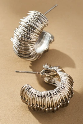 Ribbed Chunky Hoop Earrings