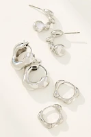 Wavy Huggie Hoop Earrings