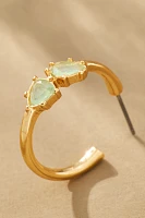 By Anthropologie Double Stone Midi Hoop Earrings