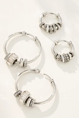 By Anthropologie Charm Hoop Earrings, Set of 2
