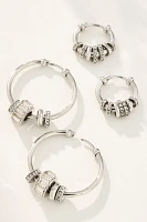 By Anthropologie Charm Hoop Earrings, Set of 2