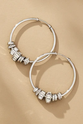 Crystal Charm Hoop Earrings