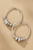 Crystal Charm Hoop Earrings
