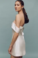 BHLDN Off-The-Shoulder Structured Dupioni Mini Dress
