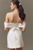 BHLDN Off-The-Shoulder Structured Dupioni Mini Dress