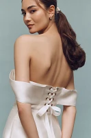 BHLDN Off-The-Shoulder Structured Dupioni Mini Dress