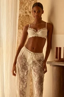 Kat The Label Lottie Sheer Lace Wide-Leg Pants