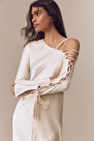 Shona Joy Nora Asymmetric Lace-Up Detail Maxi Dress