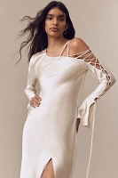 Shona Joy Nora Asymmetric Lace-Up Detail Maxi Dress