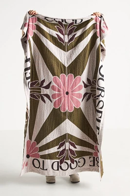 McKenzie Parrott Floral Threads Cotton Jacquard Throw Blanket