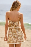Flat White Lurex Fringe Mini Sarong