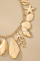 Metal Shell Charm Necklace