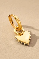 Hart Two-Tone Spikey Heart Huggie Hoop Earrings