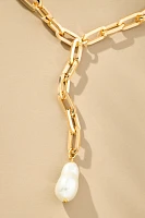 Maison Irem Pearl Lara Lariat Necklace