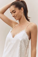 Retrofete Olive Sequin Lace V-Neck Mini Slip Dress