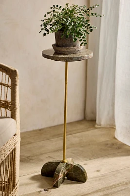Gray Marble Side Table