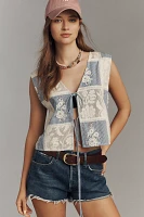 Maeve Patchwork Tie-Front Vest