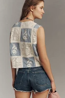 Maeve Patchwork Tie-Front Vest