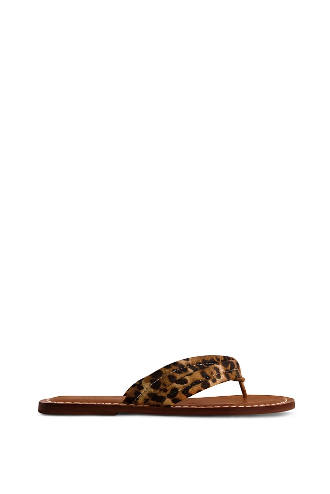 Bernardo Miami Calf-Hair Thong Sandals