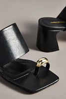 By Anthropologie Toe-Ring Block-Heel Mules