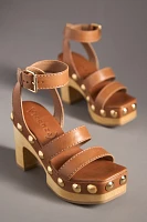 Vicenza Wood-Bottom Studded Platform Sandals