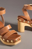 Vicenza Wood-Bottom Studded Platform Sandals