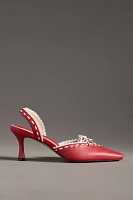 For Love & Lemons Charlie Slingback Kitten Heel Mules