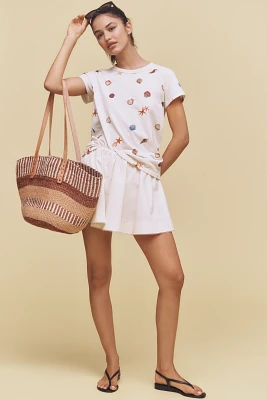 Jenna Bee Peach Straw Basket Tote