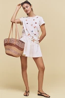 Jenna Bee Peach Straw Basket Tote